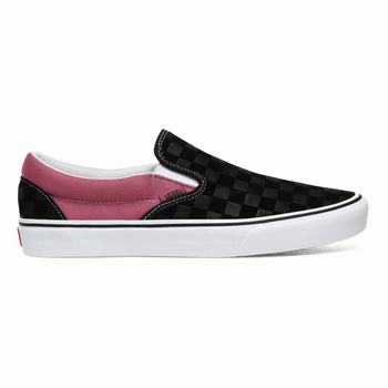 Vans Deboss Checkerboard Classic - Miesten Slip-on kengät - Mustat/Pinkki